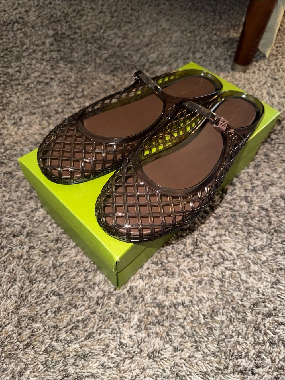Tory Burch Brown Jelly Mary Jane Flats